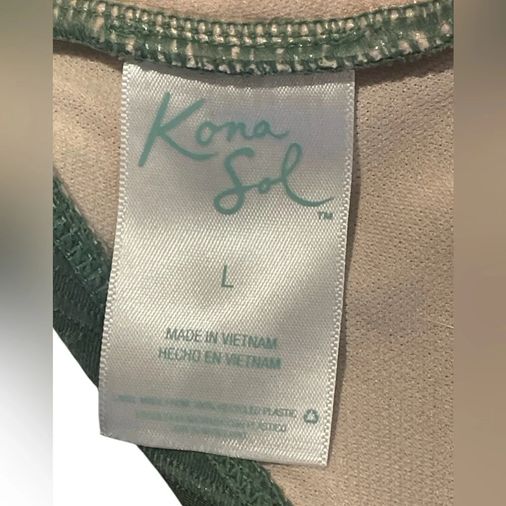 ✨free shipping !! ✨Kona Sol One Piece Bathing Suit Size Large Green - Picture 3 of 4